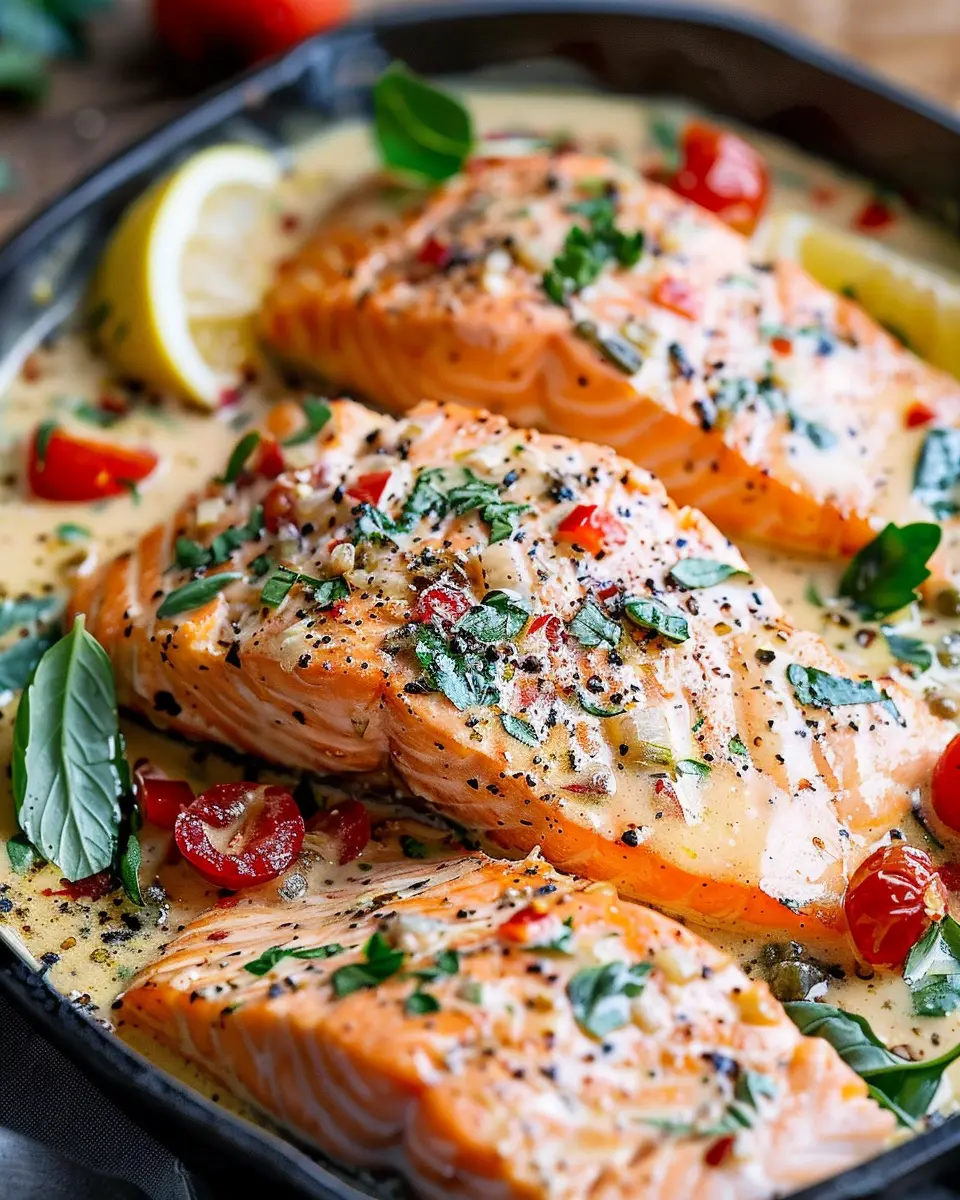 Creamy Tuscan Salmon with Turkey Bacon: A Delightful Dinner Choice