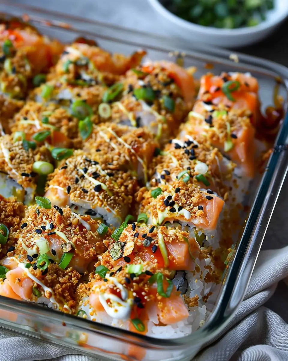 Easy Salmon Sushi Bake: A Healthy Twist with Turkey Bacon Sensation