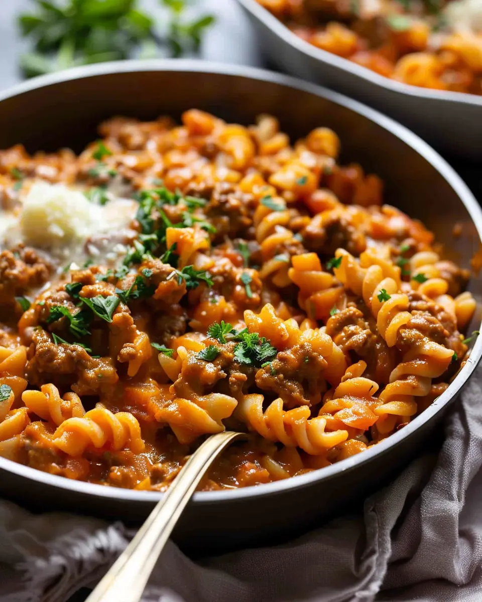 One Pot Creamy Tomato Beef Pasta: Easy Comfort Food Delight