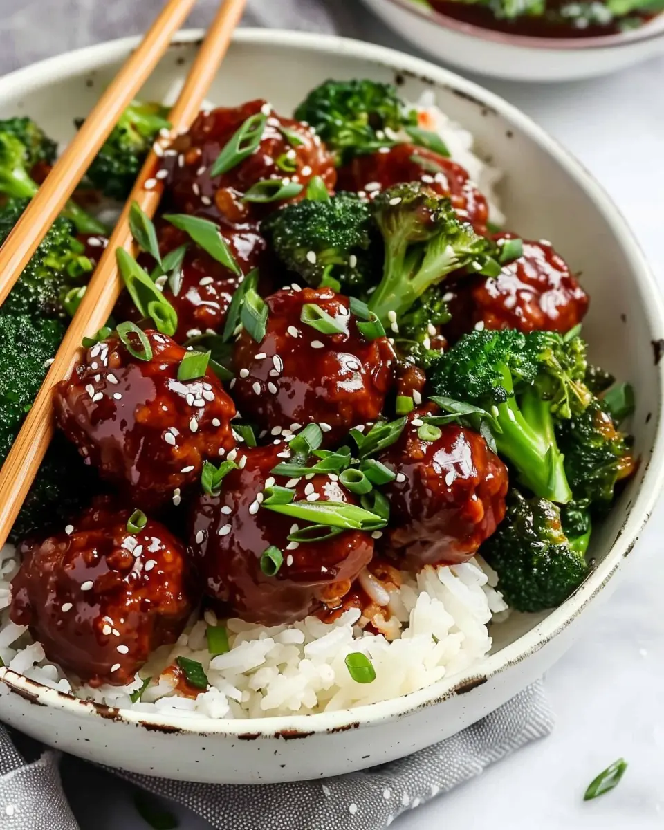 Sticky Mongolian Meatballs: Easy Recipe with Broccoli Delight