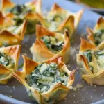 Spinach-Artichoke Dip Wonton Cups