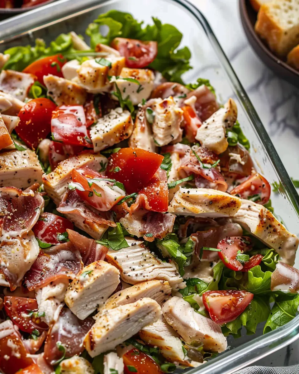 BLT Chicken Salad: Juicy Turkey Bacon &amp; Chicken Ham Delight