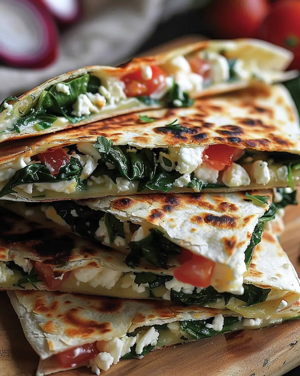 Mediterranean Spinach Feta Quesadillas: Easy &amp; Flavorful Delight