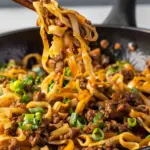 quick Mongolian Ground Beef Noodles