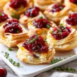 Cranberry Brie Puff Pastry Bites