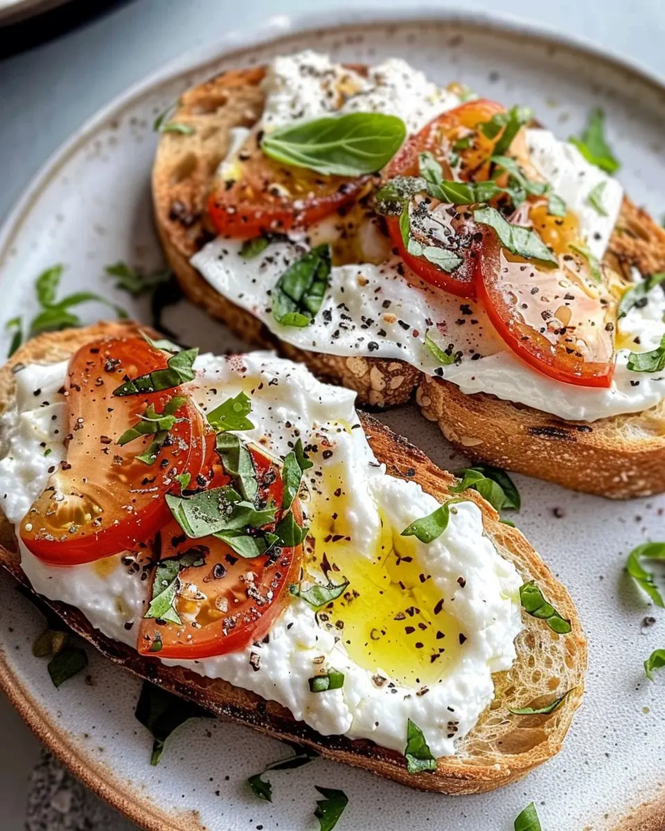 Burrata Toast: Easy Recipe with Turkey Bacon and Fresh Herbs