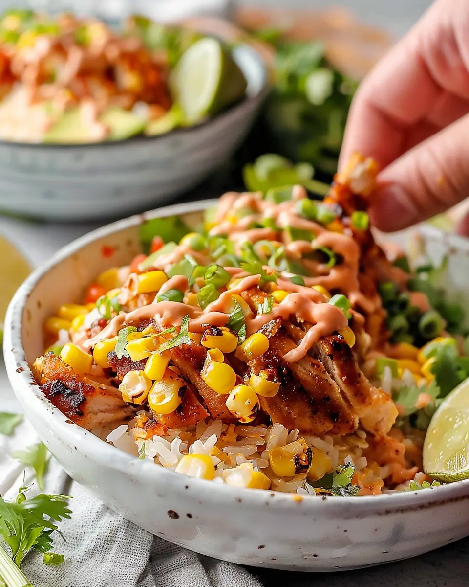 Street Corn Chicken Rice Bowls: Easy and Flavorful Delight