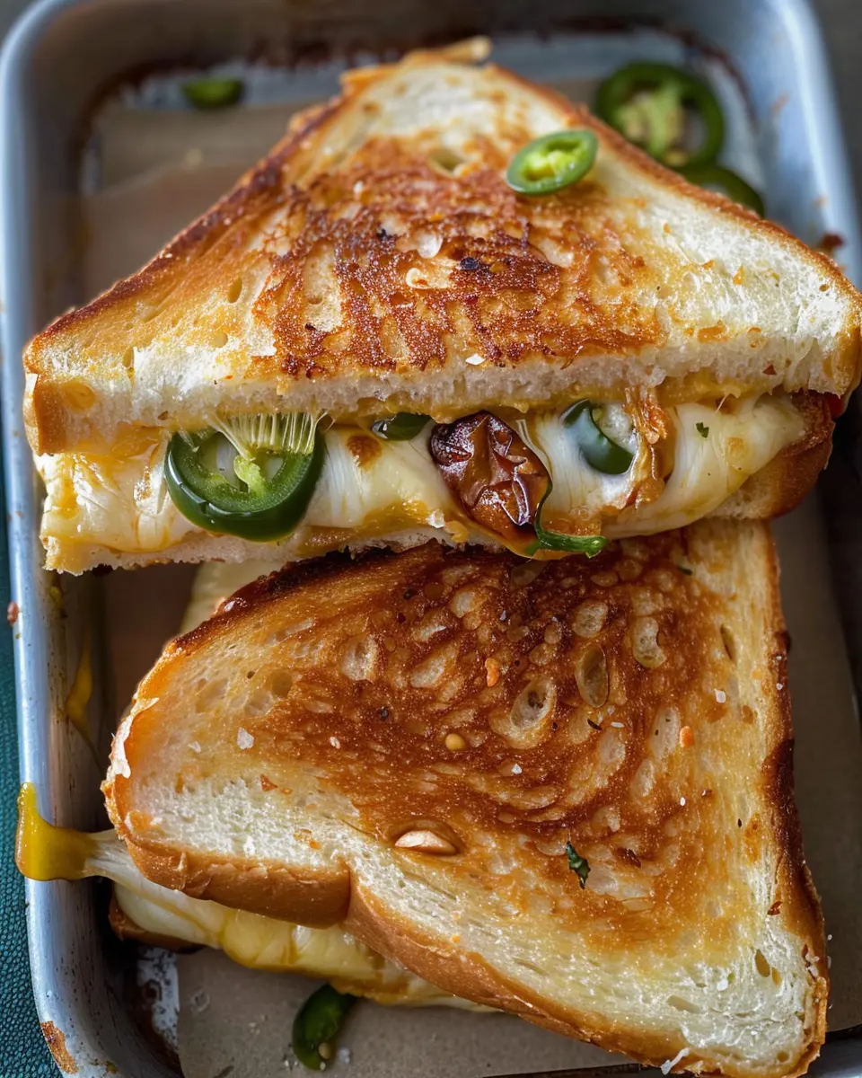 Roasted Jalapeno Popper Grilled Cheese with Turkey Bacon Delight