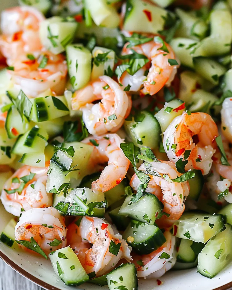 Cucumber Shrimp Salad: Refreshing Summer Delight with Turkey Bacon