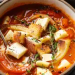 Roasted Tomato Soup with Cheesy Crouton Topper