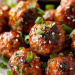 Korean BBQ Meatballs with Spicy Mayo Dip