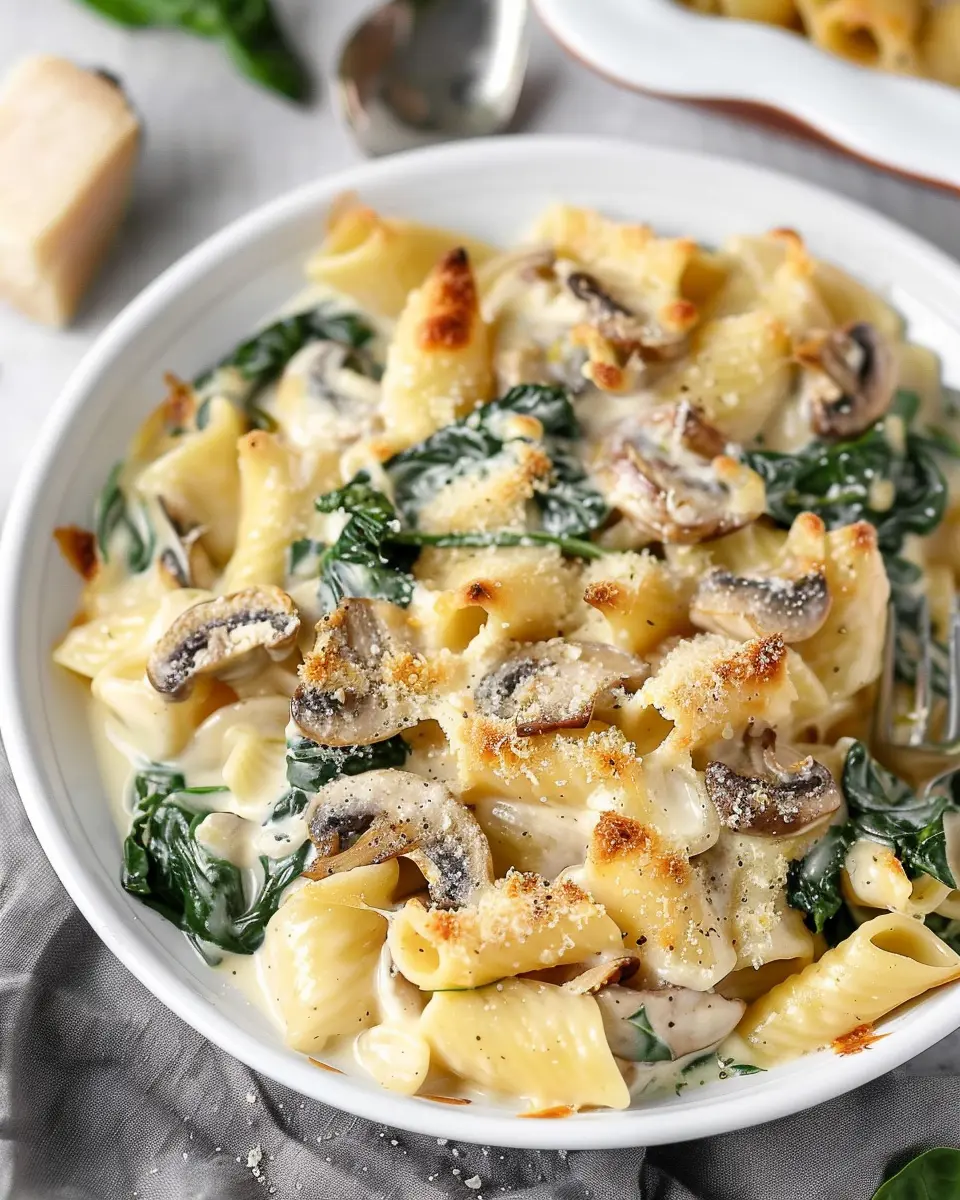 Creamy Spinach Mushroom Pasta Bake: Easy Indulgence for Dinner