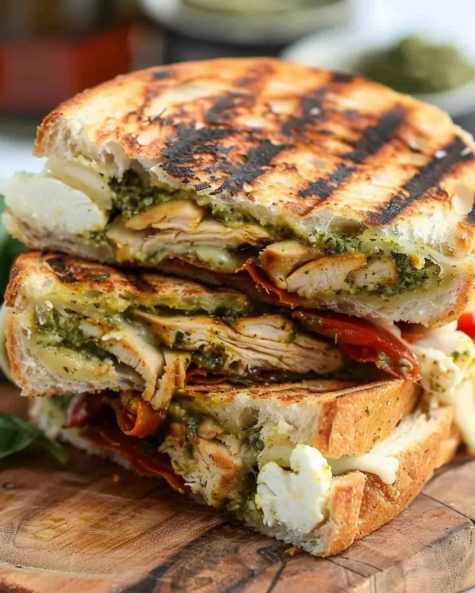 Chicken Pesto Panini: Easy Recipe with Turkey Bacon Delight