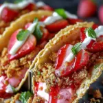 Easy Strawberry Crunch Cheesecake Tacos