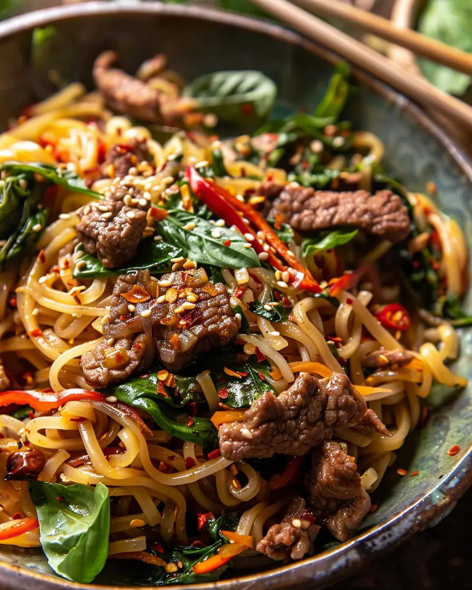30 Minute Thai Basil Beef Noodles: Quick and Delicious Recipe