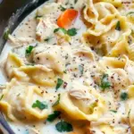 Slow Cooker Creamy Chicken Tortellini Soup