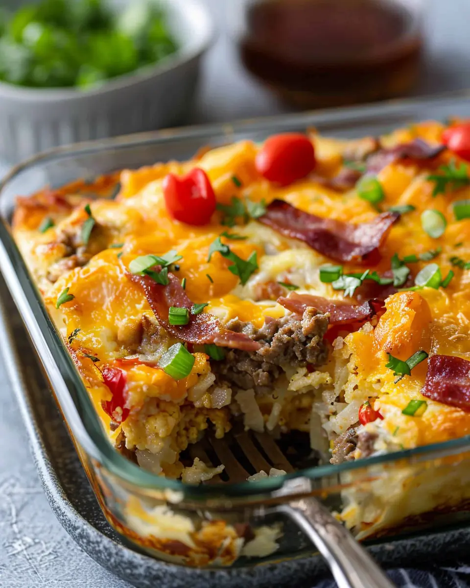 Crack Breakfast Casserole: Easy Turkey Bacon &amp; Chicken Ham Delight