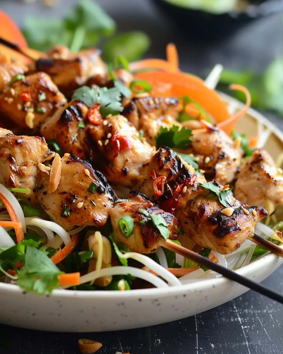 Pad Thai Chicken Skewer Salad: A Fresh and Flavorful Twist