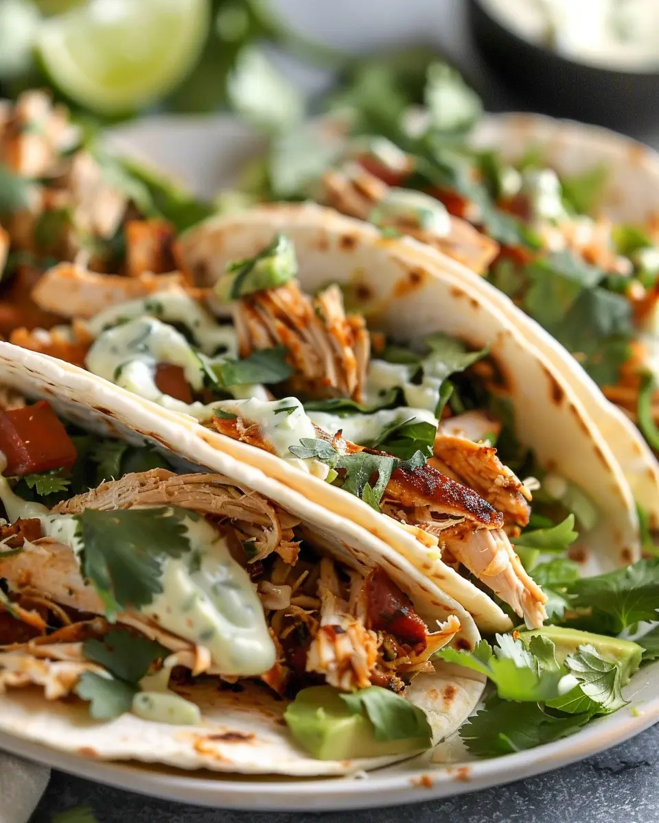 Shredded Chicken Tacos with Creamy Sauce: A Juicy Delight