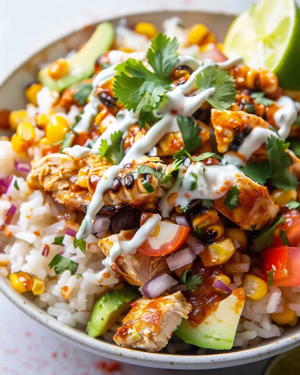 Mexican Street Corn Chicken Rice Bowl Recipe: Easy & Delicious