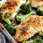 Sheet Pan Parmesan Crusted Chicken and Broccoli