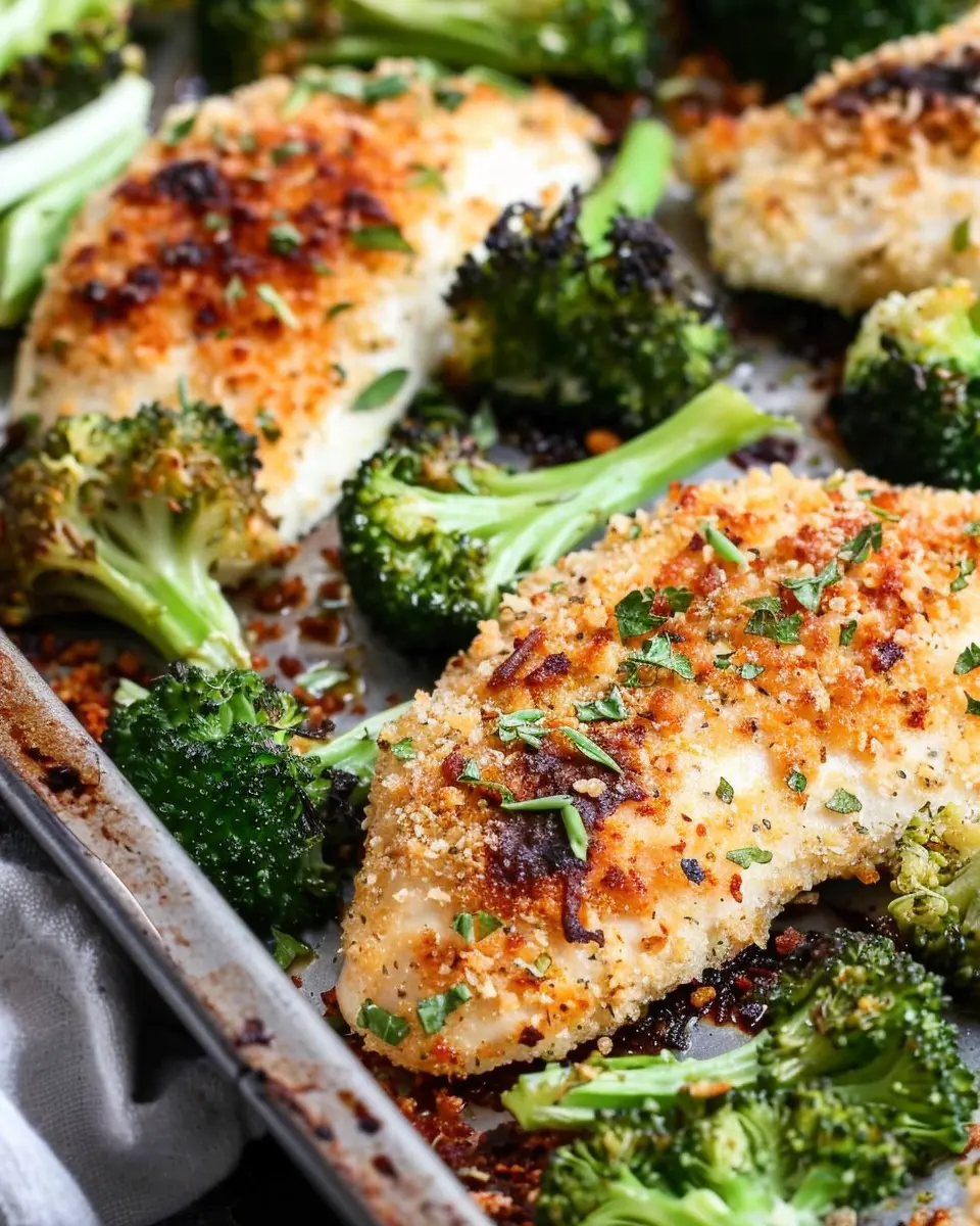 Sheet Pan Parmesan Crusted Chicken and Broccoli Made Easy