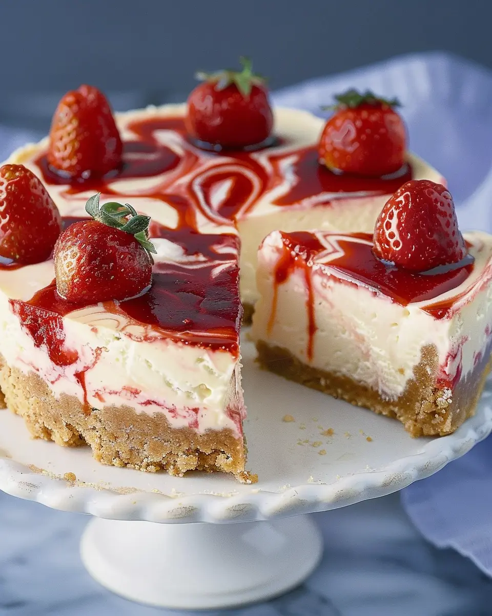 New York Style Strawberry Swirl Cheesecake: The Best Homemade Delight